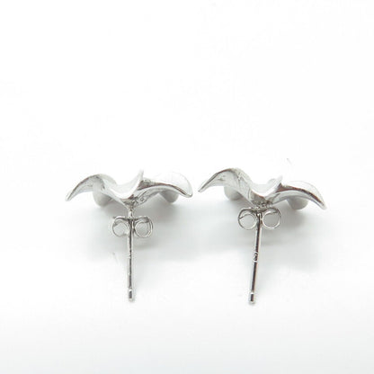 925 Sterling Silver Flower Blossom Stud Earrings