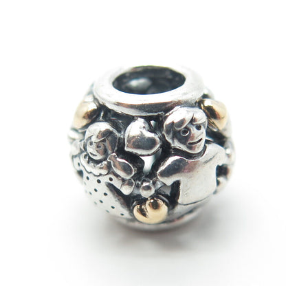 925 Sterling Silver & Gold Pandora Family Forever Bead Charm