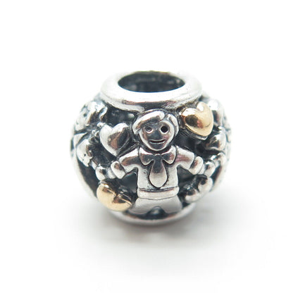 925 Sterling Silver & Gold Pandora Family Forever Bead Charm