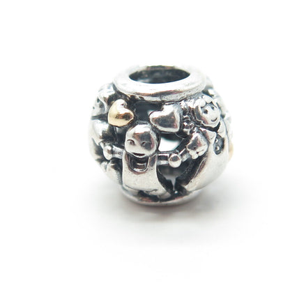 925 Sterling Silver & Gold Pandora Family Forever Bead Charm