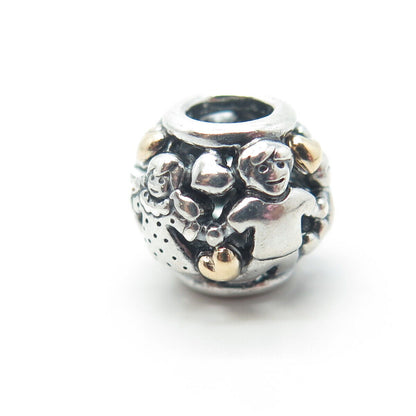 925 Sterling Silver & Gold Pandora Family Forever Bead Charm