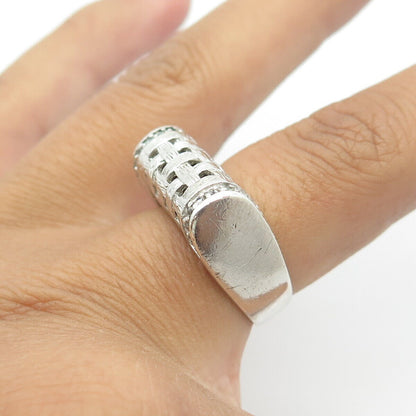 925 Sterling Silver Vintage White C Z Wicked Ring Size 7.25