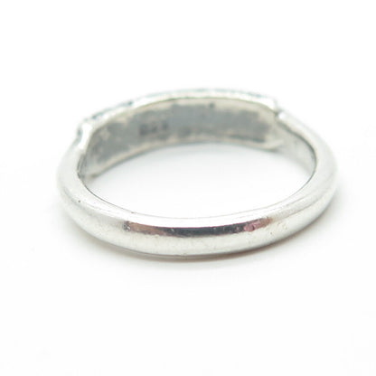 925 Sterling Silver Vintage Rope Modernist Band Ring Size 6