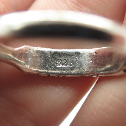 925 Sterling Silver Vintage Rope Modernist Band Ring Size 6