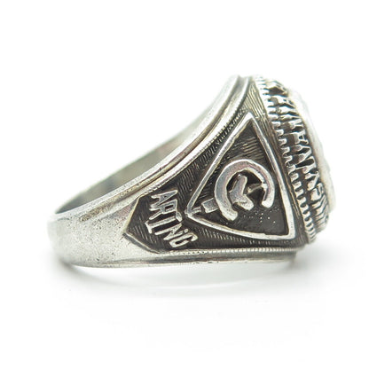 925 Sterling Silver Vintage Pennsylvania Air National Guard Signet Ring Size 11