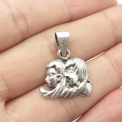 925 Sterling Silver Vintage Twins Character Charm Pendant