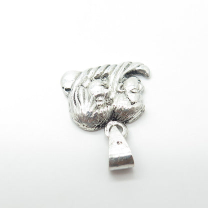 925 Sterling Silver Vintage Twins Character Charm Pendant