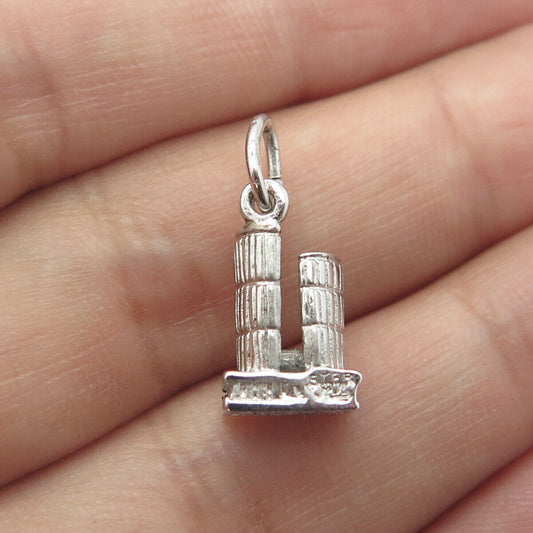 925 Sterling Silver Vintage Canada Toronto City Hall 3D Charm Pendant