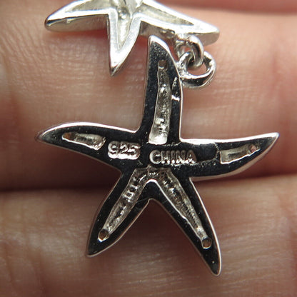 925 Sterling Silver Lab-Created Opal & C Z Sea Star Charm Pendant