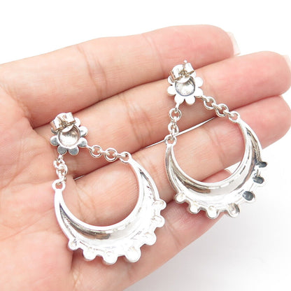 925 Sterling Silver Beaded Ethnic Dangling Earrings