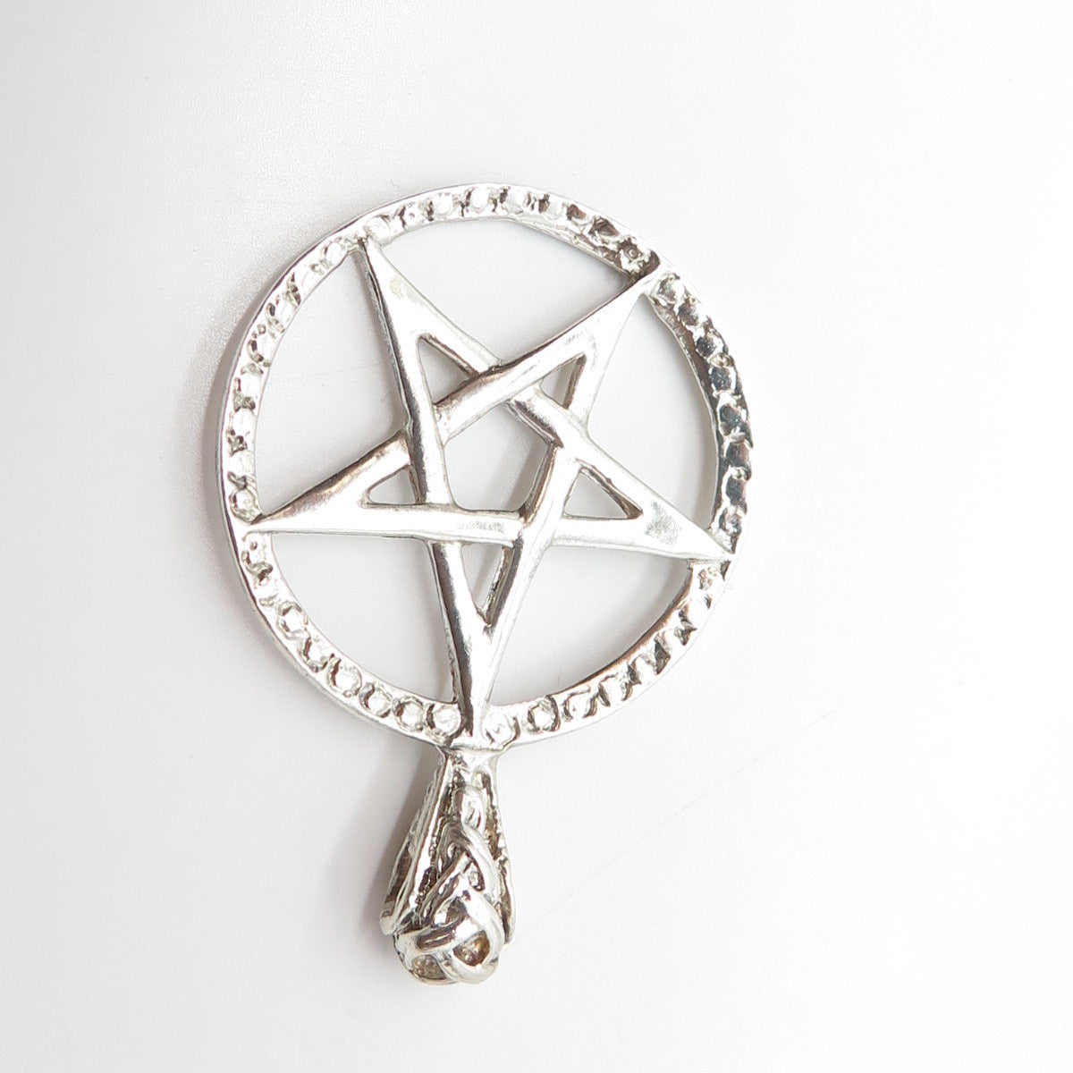 925 Sterling Silver Vintage Pentagram Star Pendant