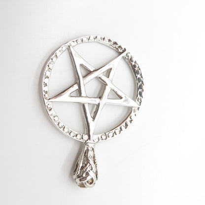 925 Sterling Silver Vintage Pentagram Star Pendant