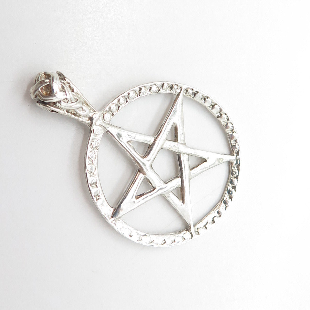 925 Sterling Silver Vintage Pentagram Star Pendant