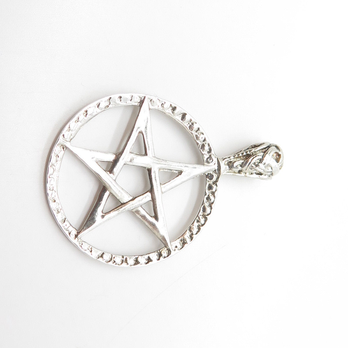 925 Sterling Silver Vintage Pentagram Star Pendant