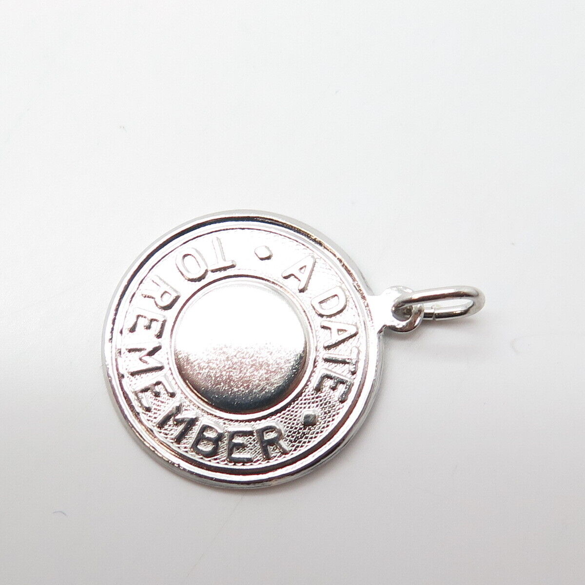 925 Sterling Silver Vintage Elco A Day To Remember Round Medal Pendant