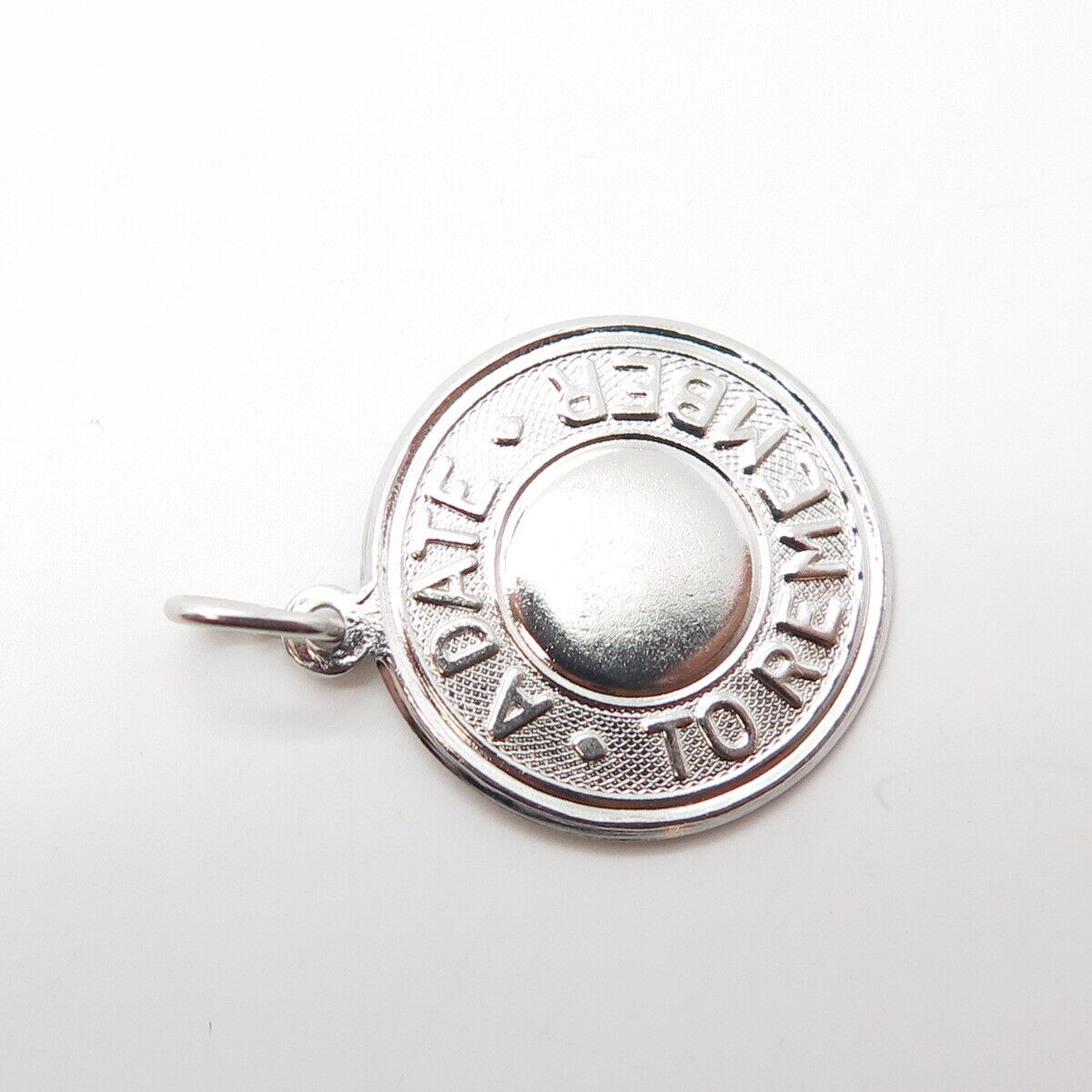 925 Sterling Silver Vintage Elco A Day To Remember Round Medal Pendant