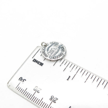 925 Sterling Silver Vintage Atlantic City Convention Hall Round Charm Pendant