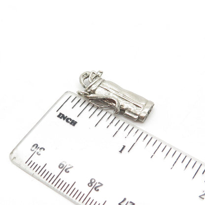 925 Sterling Silver Vintage Golf Bag Charm Pendant