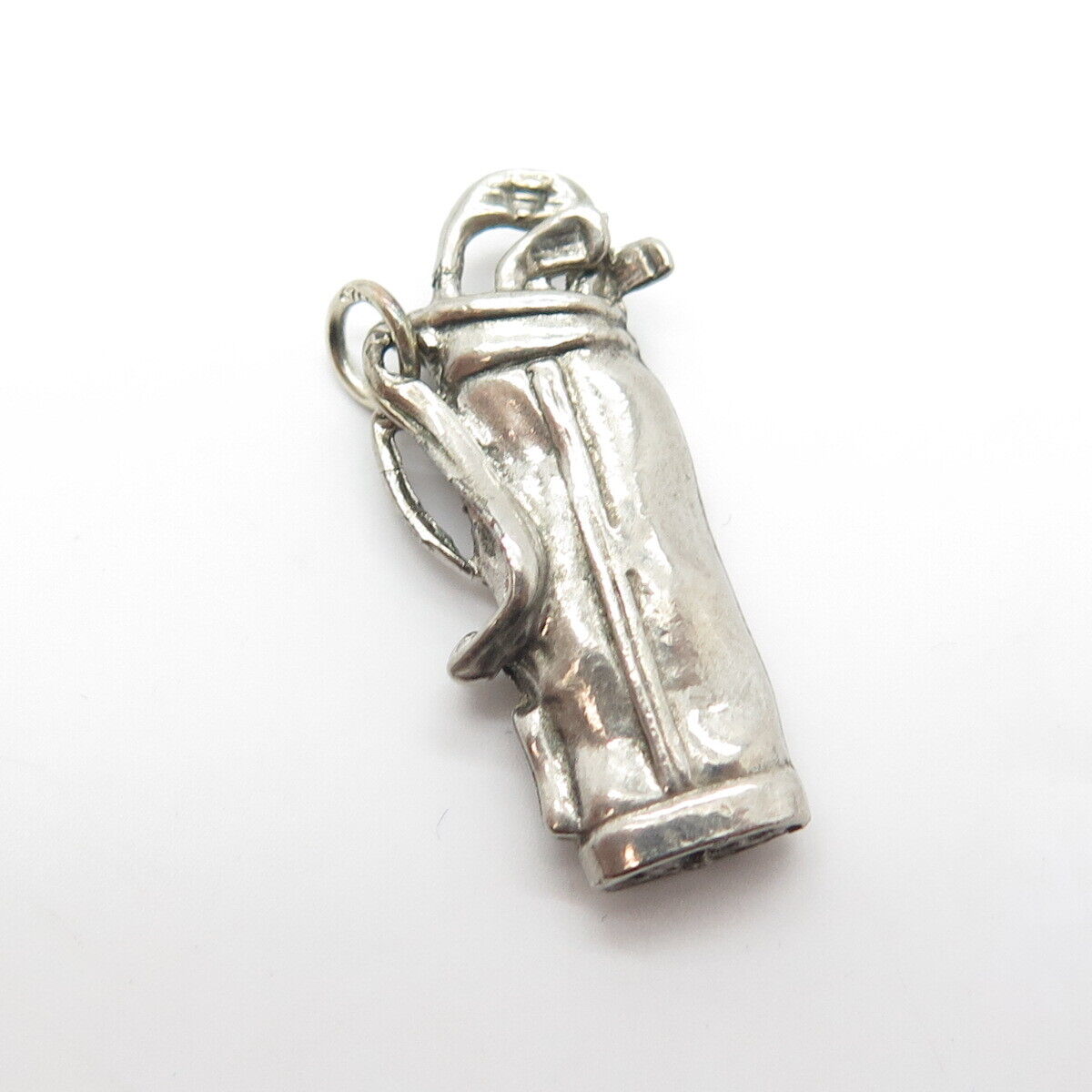 925 Sterling Silver Vintage Golf Bag Charm Pendant