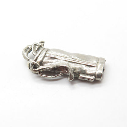 925 Sterling Silver Vintage Golf Bag Charm Pendant