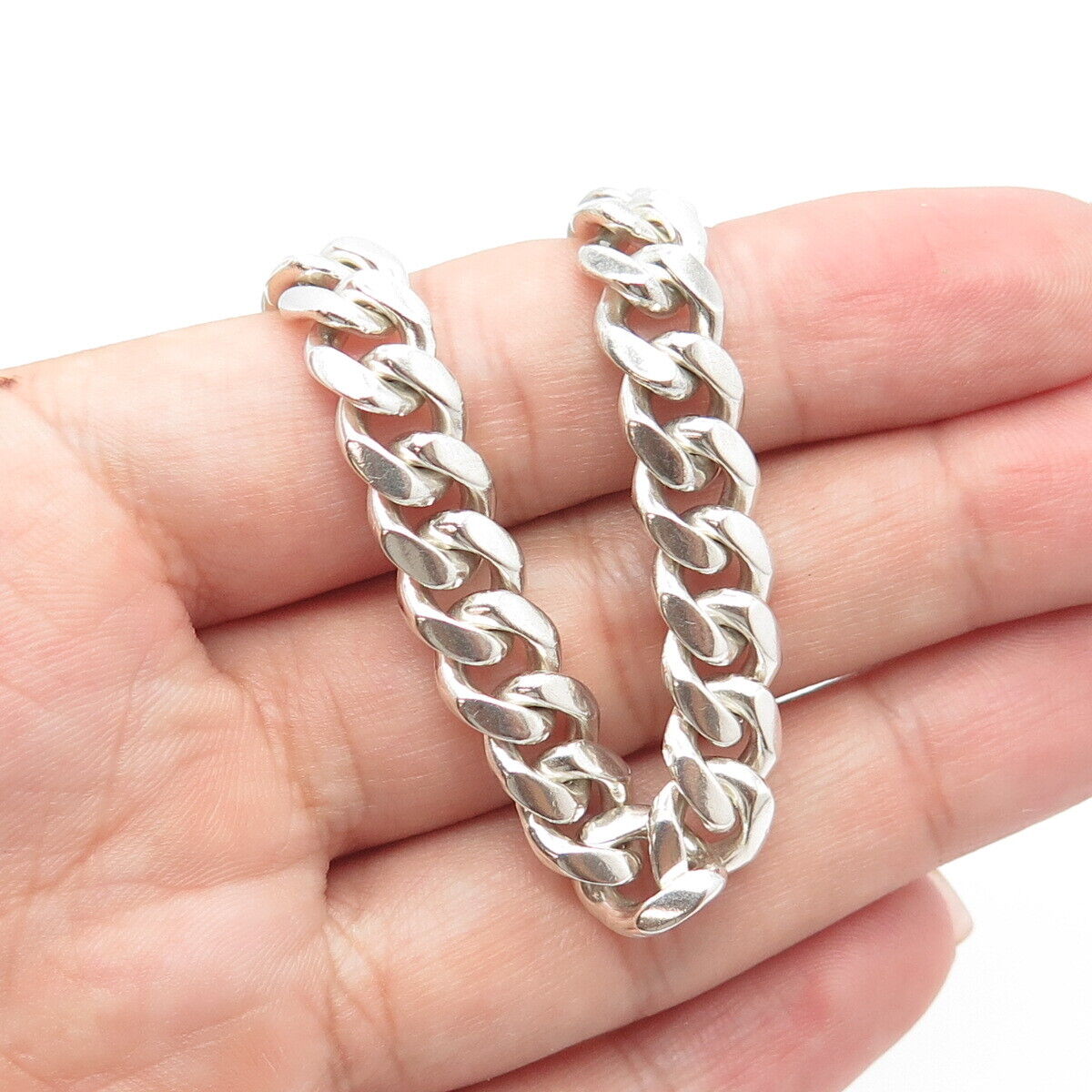 925 Sterling Silver Italy Heavy Cuban Chain Necklace 30"