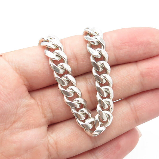 925 Sterling Silver Italy Heavy Cuban Chain Necklace 30"