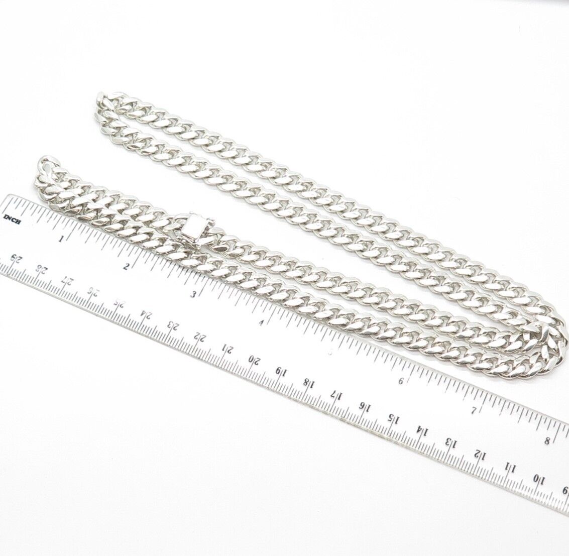 925 Sterling Silver Italy Heavy Cuban Chain Necklace 30"
