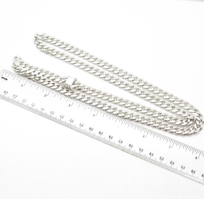 925 Sterling Silver Italy Heavy Cuban Chain Necklace 30"