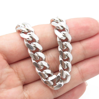 925 Sterling Silver Italy Heavy Cuban Chain Necklace 24"