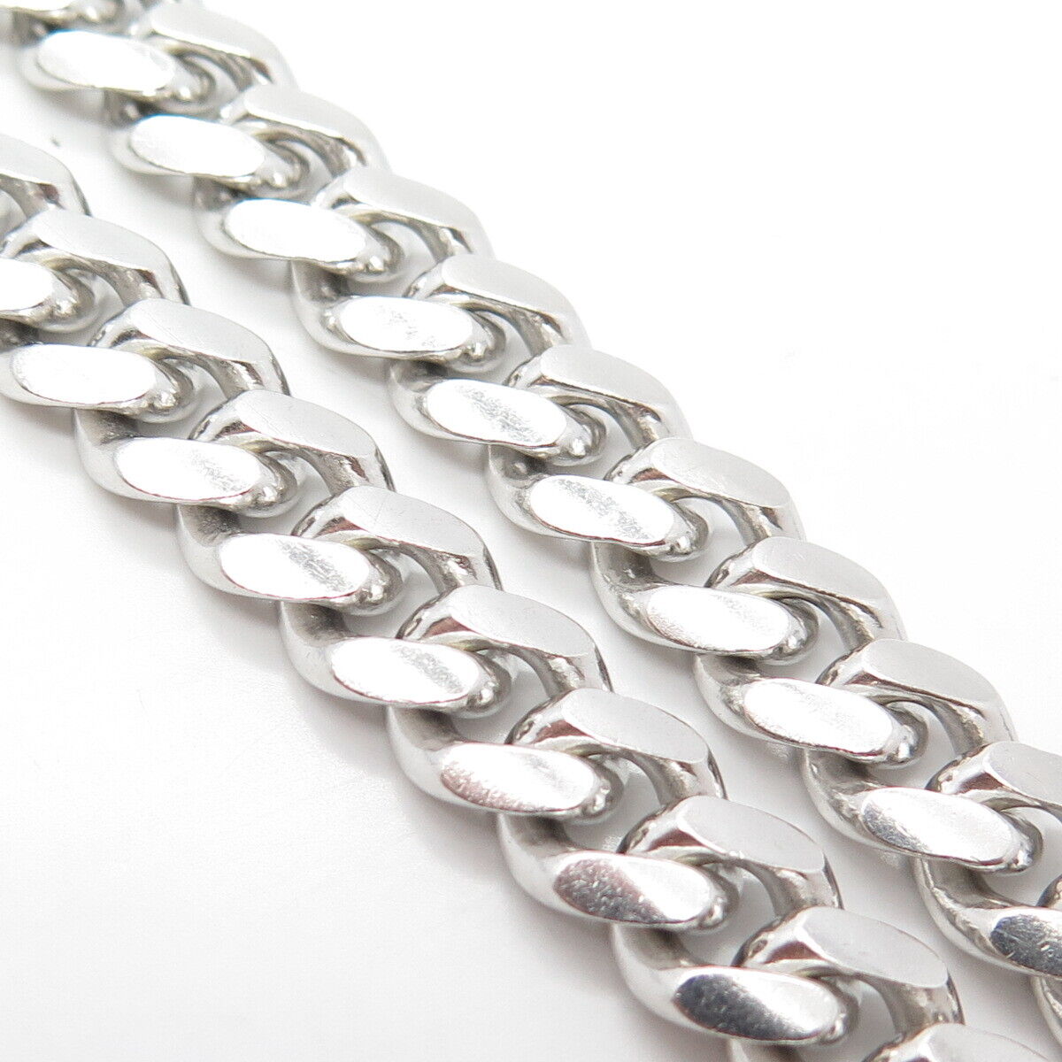 925 Sterling Silver Italy Heavy Cuban Chain Necklace 24"