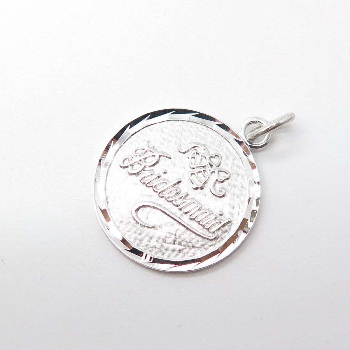 925 Sterling Silver Antique Art Deco Lamode Bridesmaid Round Pendant