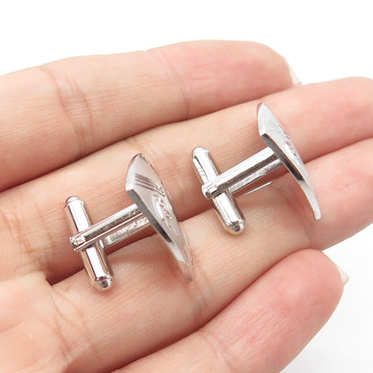 925 Sterling Silver Vintage Floral Cufflinks