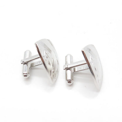925 Sterling Silver Vintage Floral Cufflinks