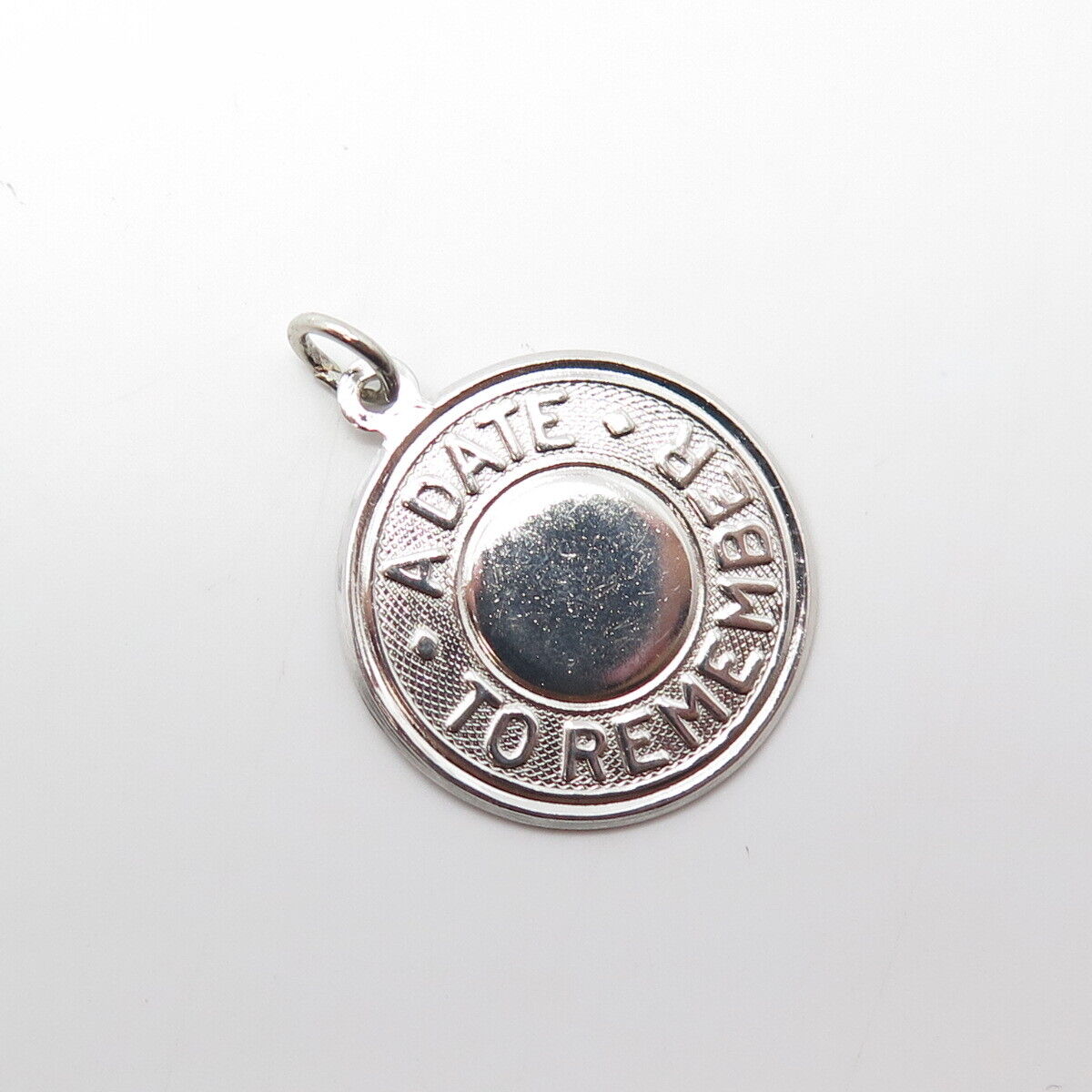 925 Sterling Silver Vintage Elco "A Date To Remember" Round Pendant