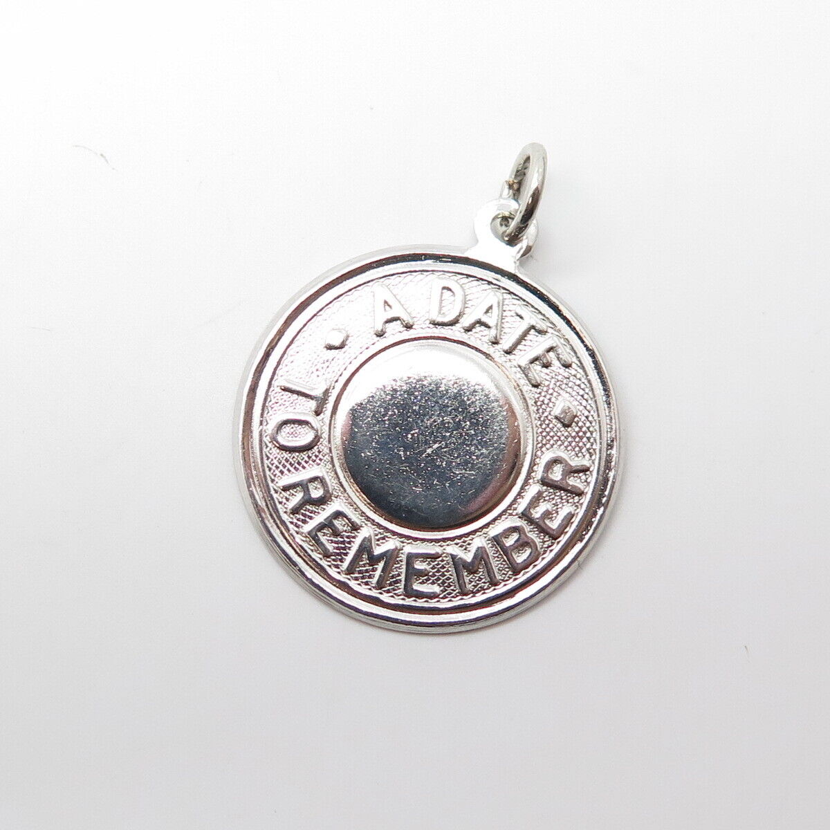 925 Sterling Silver Vintage Elco "A Date To Remember" Round Pendant