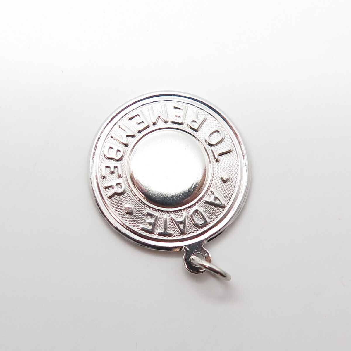 925 Sterling Silver Vintage Elco "A Date To Remember" Round Pendant