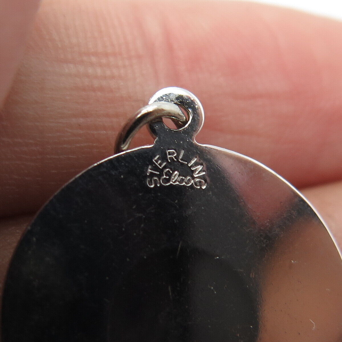 925 Sterling Silver Vintage Elco "A Date To Remember" Round Pendant