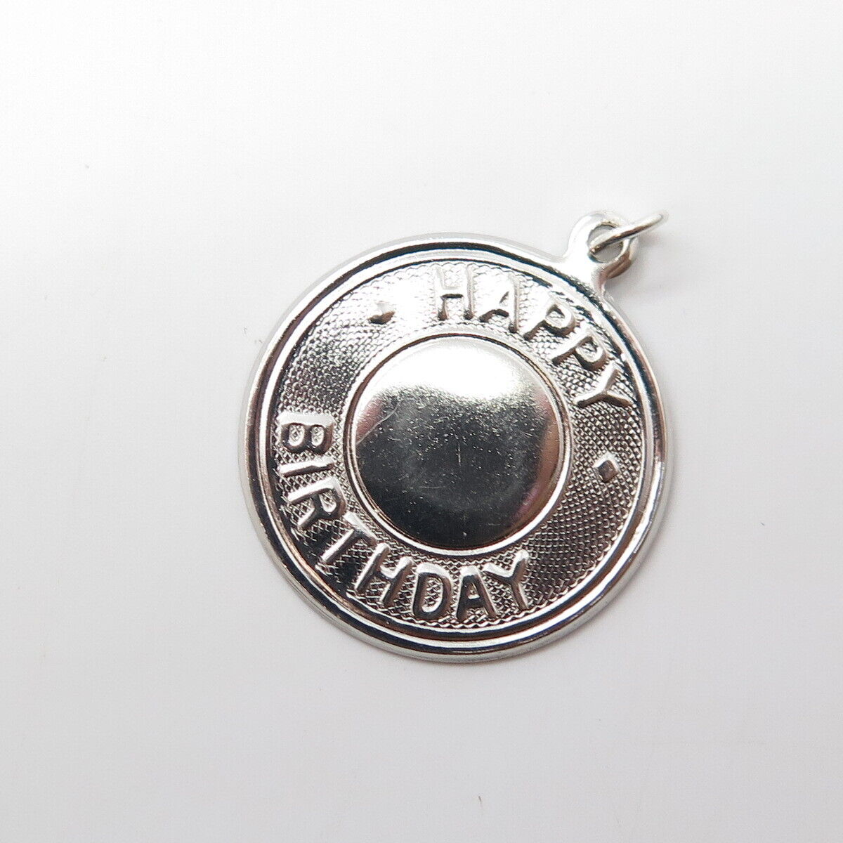 925 Sterling Silver Vintage Elco "Happy Birthday" Round Pendant