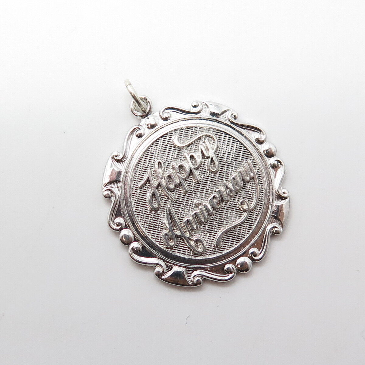 925 Sterling Silver Vintage Griffith & Sons Co "Happy Anniversary" Charm Pendant