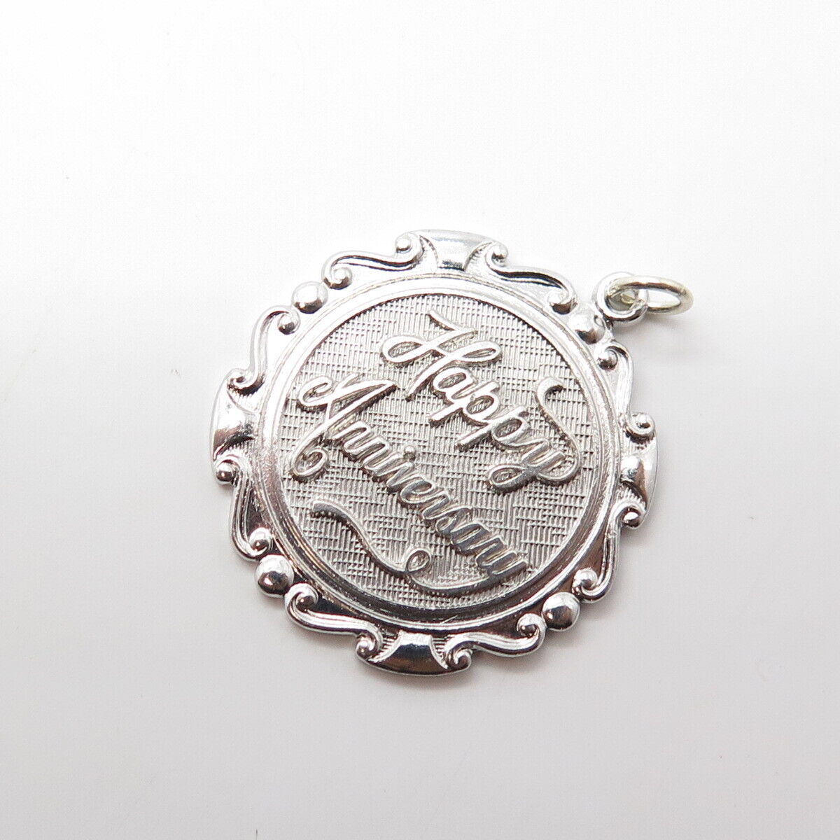 925 Sterling Silver Vintage Griffith & Sons Co "Happy Anniversary" Charm Pendant