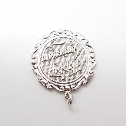 925 Sterling Silver Vintage Griffith & Sons Co "Happy Anniversary" Charm Pendant