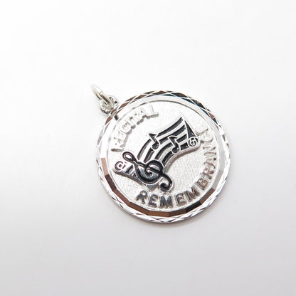 925 Sterling Silver Vintage Griffith & Sons Co "Recital Remembrance" Pendant