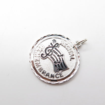 925 Sterling Silver Vintage Griffith & Sons Co "Recital Remembrance" Pendant