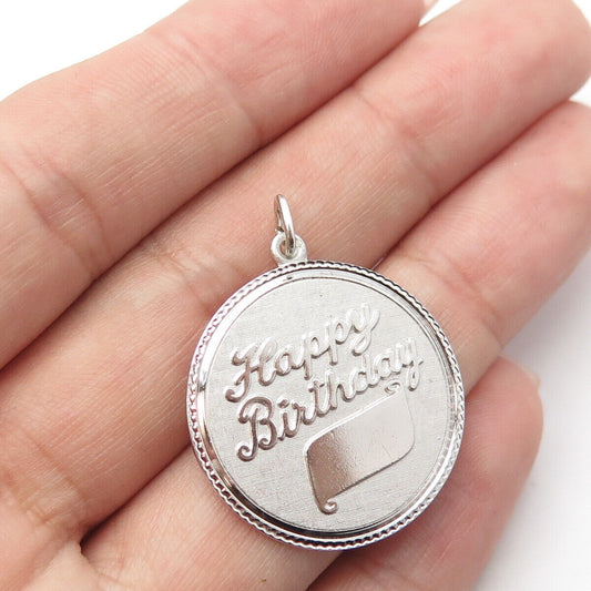 925 Sterling Silver Vintage Griffith & Sons Co "Happy Birthday" Charm Pendant