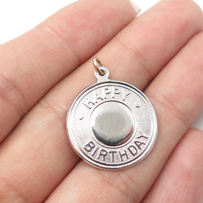 925 Sterling Silver Vintage Elco "Happy Birthday" Charm Pendant