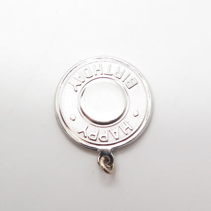 925 Sterling Silver Vintage Elco "Happy Birthday" Charm Pendant