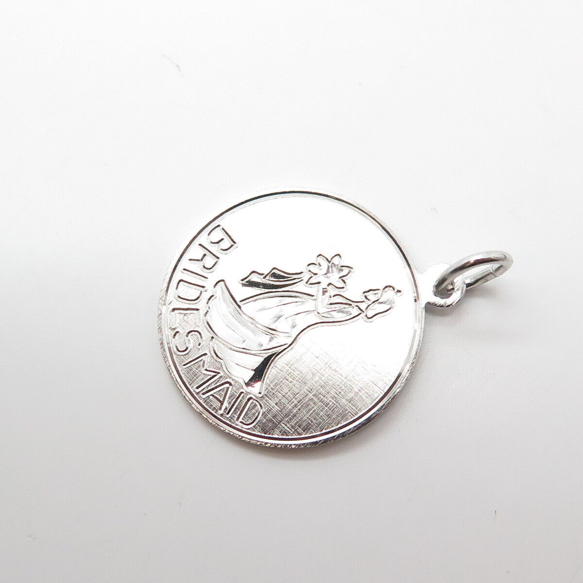 925 Sterling Silver Vintage Elco "Bridesmaid" Wedding Charm Pendant