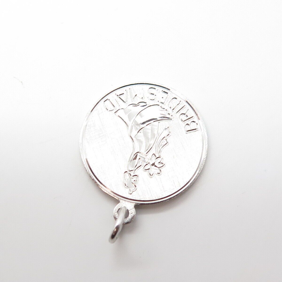 925 Sterling Silver Vintage Elco "Bridesmaid" Wedding Charm Pendant