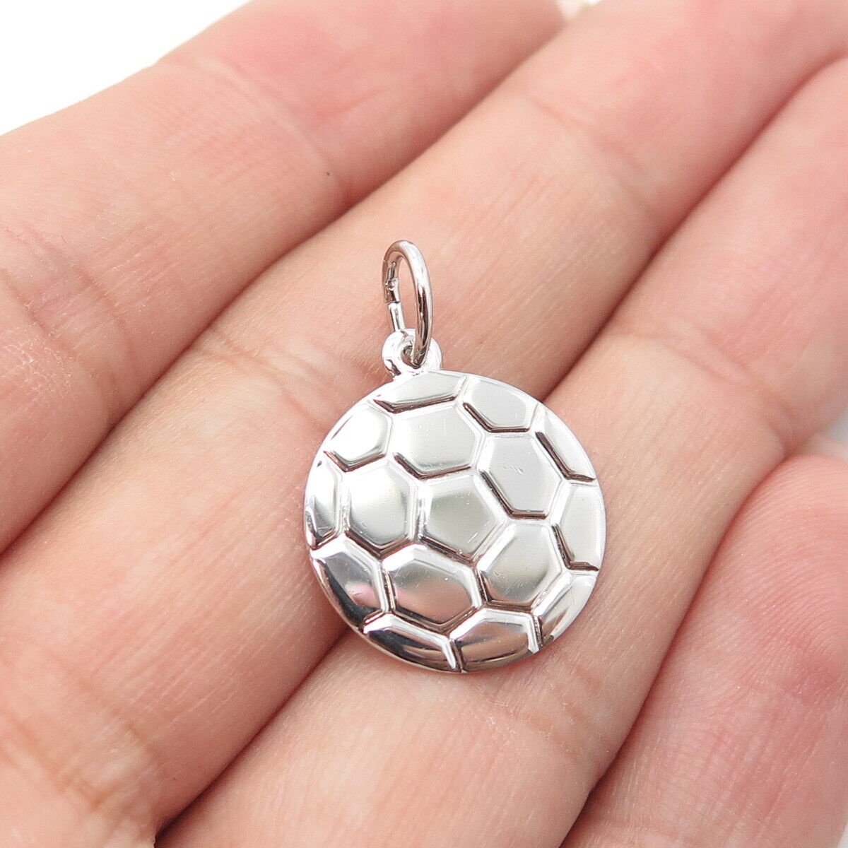 REMBRANDT 925 Sterling Silver Vintage Soccer Ball Charm Pendant