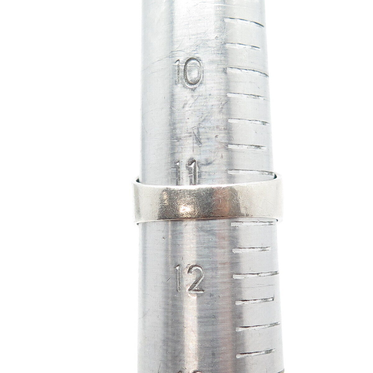 925 Sterling Silver Pave C Z Ribbed Ring Size 11.5